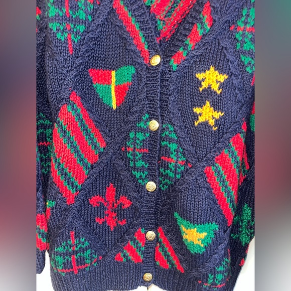 Portraits by northern isles hand knitted vintage cardigan L - Picture 4 of 11